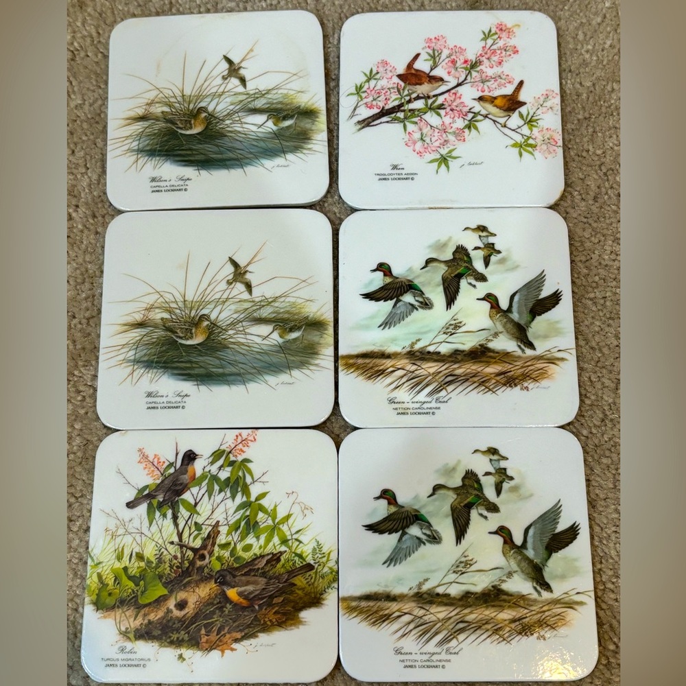Vintage James Lockhart Bird Coasters Set of 6
